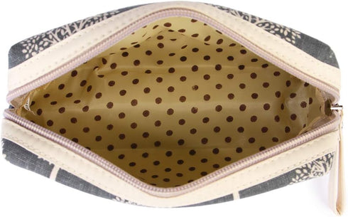 RIAH FASHION Portable Travel Clutch Cosmetic Makeup Pouch Bag - Toiletry Organizer Purse Wristlet Stripe, Floral, Plaid, Cork (Rectangle Pouch - T...