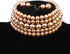 COLORFUL BLING 5 Rows Elegant Simulated Pearl Strand Choker Necklace With Earrings Set Women Ladies Statement Jewelry...