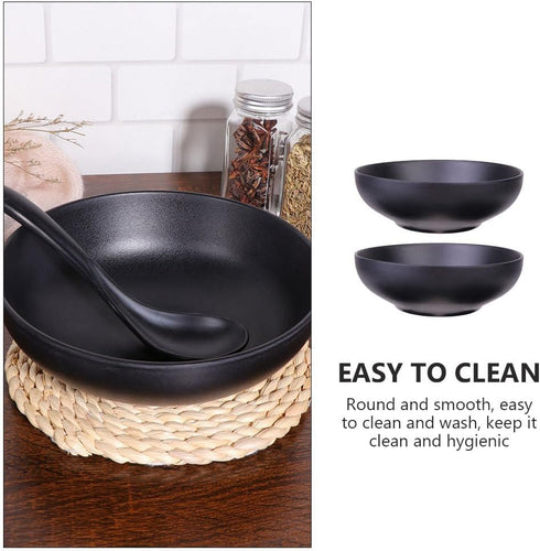 Hemoton 2Pcs Japanese Style Ramen Bowl,Ramen Bowl,Miso Soup Bowl,Noodle Bowls, Large Soup Bowl,Salad Bowl Fruit Dessert Bowl,Melamine Asian Bowls,...