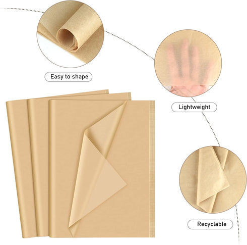 NEBURORA 120 Sheets Kraft Tissue Paper 14 x 20 Inches Brown Wrapping Tissue Paper Bulk Kraft Wrap Paper Sheets for Gift Bags Packaging Floral Fill...