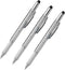 Stylus Pen, 7-in-1 Multi-Tool Pen Touchscreen Stylus, Ballpoint Pen, Ruler, Level, Phillips Screwdriver and Flathead (3 Pack Silver)...
