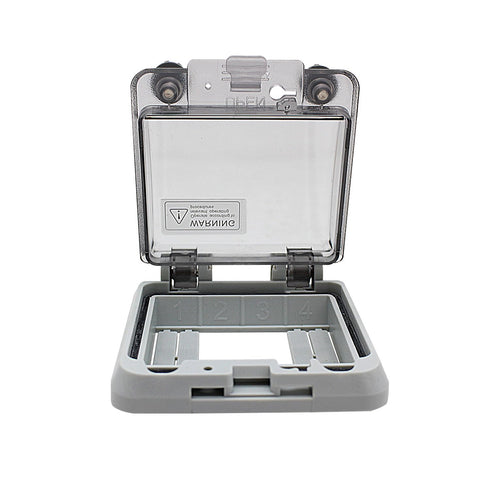 MAKERELE Grey,Outdoor Electrical Outlet Cover,Waterproof Dustproof Enclosure,with Hinged Cover and Transparent Mounting Plate,rated for Wet Locati...
