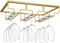 Wine Glass Rack, Under Cabinet Stemware Wine Glass Holder, Wine Glasses Storage Hanger Metal Organizer for Cabinet Kitchen Bar (Gold, 3 Rows 1 Pac...