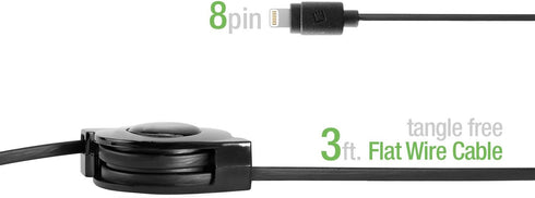 Cellet Retractable Lightning Cable, Charging Cord Compatible with Apple iPhone 14 Pro Max Plus 13 12 11 Xs Xr X mini SE 8 7 6 5 iPad Pro Air Mini ...