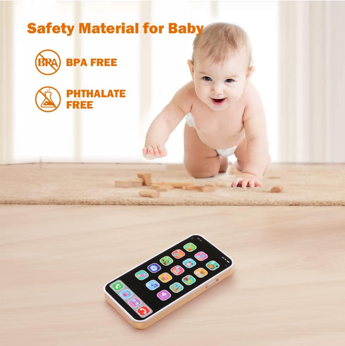 Baby Phone Toy for 1 Year Old Toddlers, Musical Cell Phone Toy with Light and Sound, Pretend Play Toy for Boys and Girls, Gifts for Birthday, Holi...