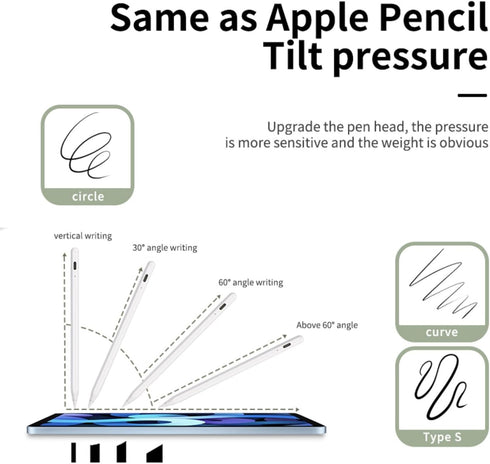Stylus Pen for iPad 2018-2024, Almost as Apple Pencil 1st Generation, iPad stylus Pencil with Palm Rejection, Work for iPad10/9/8/7/6,iPad Pro 13"...