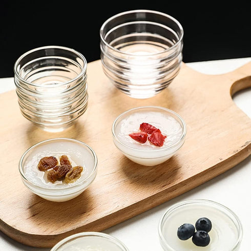 Set of 10 Mini Prep Bowls, 2.36 Inch Small Glass Bowls, Stackable Clear Pyrex Prep Mixing Bowls for Prep, Dessert, Dips, Nut and Candy Dishes, Dis...