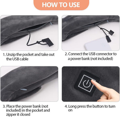 USB Heated Scarf, Portable Electric Neck Heating Pad Wrap for Pain Relief, Thermal Hot Compress Neck Heat Therapy for Soreness Stiffness Cervical ...