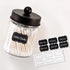 3PC Farmhouse Decor Qtip Holder Apothecary Jars Bathroom Vanity Storage Organizer -Countertop Canister Plastic Container &Cute Stickers for Cotton...