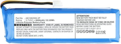 6000mAh AEC982999-2P Battery Replacement Compatible with JBL Charge Portable Bluetooth Speaker...