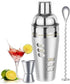 Cocktail Shaker Martini Shaker Set with Recipe, 24 oz Martini Shaker Drink Shaker Drink Mixer Stainless Steel Cocktail Shaker Set Bartender Kit...