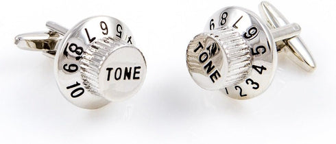Stereo Radio Tone Volume Knob Retro Telephone Dial Music Pair Cufflinks in Presentation Gift Box & Polishing Cloth...