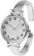 Rosemarie Collections Women's Mother of Pearl Metal Cuff Watch Fits Medium to Large Size Wrist (Silver)...
