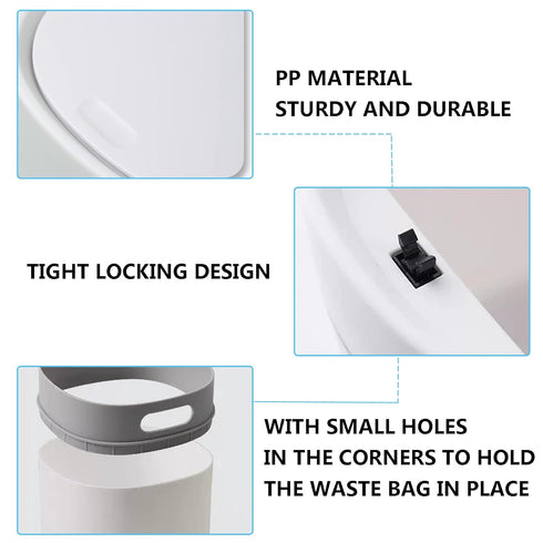 Mini Desktop Trash Can with Lid,Small Garbage Can for Countertop,Dressing Table,Bedside Etc,Free 90 Bags(White)...