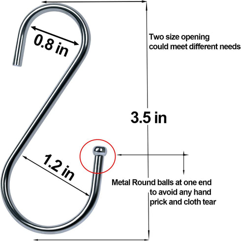 Heavy Duty S Hooks,Stainless Steel Metal S Hooks for Hanging Pots and Pants,Can with Stand up to 35 Pounds S Hook for Hanging Plants,Kitchen,Towel...