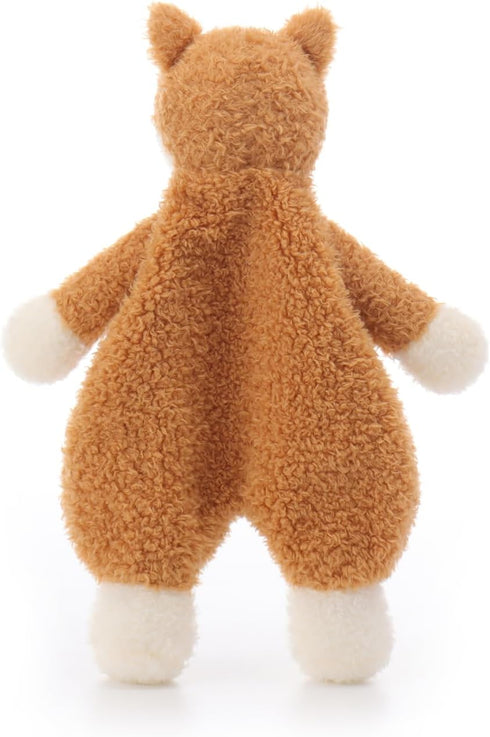 Apricot Lamb Stuffed Animals Security Blanket Yellow Fox Infant Nursery Character Blanket Luxury Snuggler Plush(Yellow Fox, 10 Inches)...