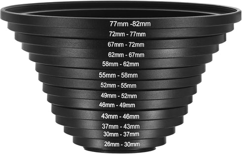 PATIKIL 13pcs Step Up Ring, Camera Lens Filter Adapter Ring Aluminum Filter Ring Adapter Set for Camera Lens Hood, 72-77MM, 77-82MM...