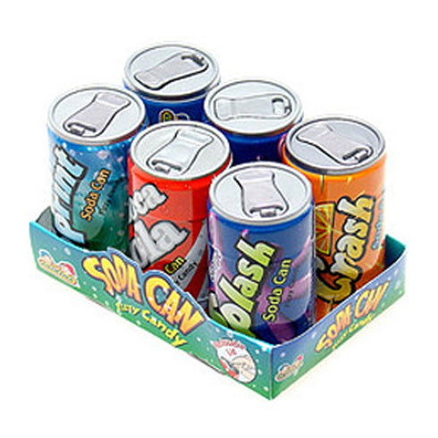 Soda Cans Fizzy Candy Six-Packs 1 Count...