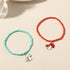 Lovely Mushroom Charm Beads Strand Bracelet Anklet Bohemian Cute Colorful Bead Crystal Stackable Elastic Bracelet Jewelry Set for Women...