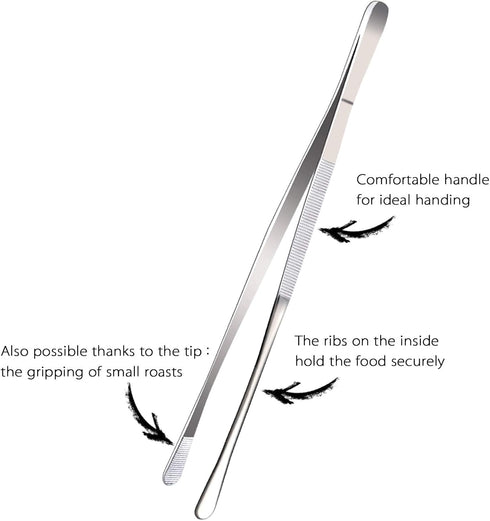 2 Pcs 12-Inch Fine Tweezer Tongs,Extra-Long Stainless Steel Tweezers Tongs...