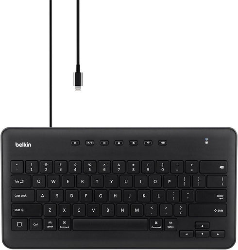 Belkin Wired Keyboard For Apple iPad With Lightning Cable - Works w/ Apple iPad, iPad Pro, iPad Mini, iPad Air Models with Lightning Port - Great ...