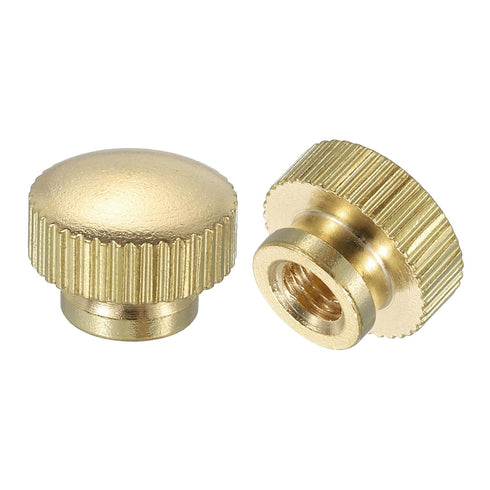uxcell Knurled Thumb Nuts, 2Pcs M5 x D12mm x H9mm Brass High Head Blind Hole with Collar High Head Blind Hole Round Knobs Fasteners for 3D Printer...