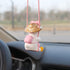 Rear View Mirror Hanging Accessories of Swinging Duck Cool Swinging Duck Car Hanging Ornament Pendant Interior Rearview Mirror Decoration (White-P...