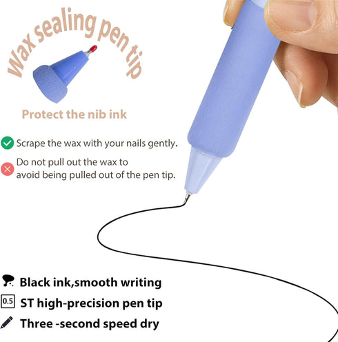 Retractable Ballpoint pens, Fine Point(0.5mm), Black Ink, 4-Count Pack, Cute Blue sky pens for School Office Supplies (Blue(4-count))...