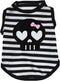 Petitebella Black Skull Face Puppy Dog Shirt (Stripes, Small)...