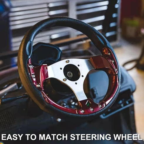 Classic Black Universal Steering Wheel and Steering Wheel Adapter Silver/Black For Club Car,EZGO and Yamaha Golf Carts. (Steering Wheel Adaptor - ...