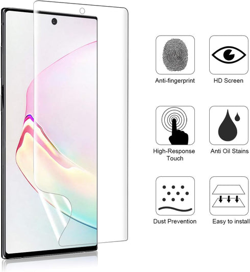 (3 Pack) TPU Screen Protector Compatible for Samsung Galaxy Note 10 Plus 10+ 5G (2019) High Definition Edge to Edge (Full Coverage) Anti-Scratch B...