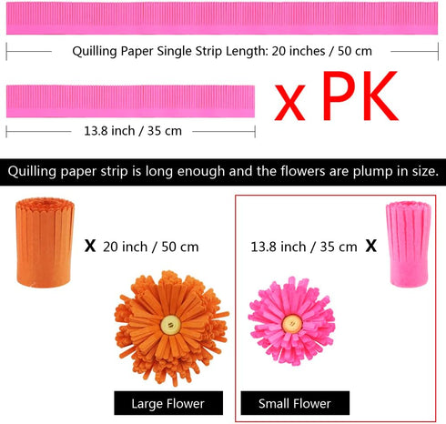 FAZHBARY 20 Inch / 50 CM Quilling Paper Flowers Kit Colorful 8 Different Petal Paper Quilling Strips Bulk for Beginners DIY Handmade Art Crafts...