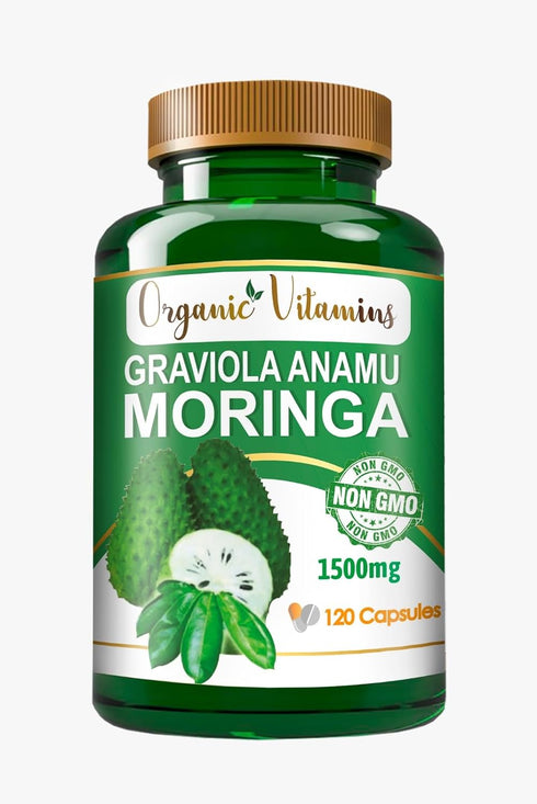 Graviola Soursop Annona muricata Anamu Moringa 1500 mg Green Superfood for Antioxidant Support 120 Capsules...