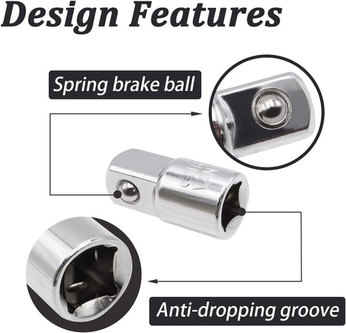 4PCS Sliver Socket Adapter Set,1/4" x 3/8", 3/8" x 1/4", 3/8" x 1/2", 1/2" x 3/8" Square Ratchet Socket Adapter/Reducer Converter Sets Kit For Car...