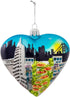 Kurt Adler 4" San Francisco Glass Heart Cityscape Ornament...