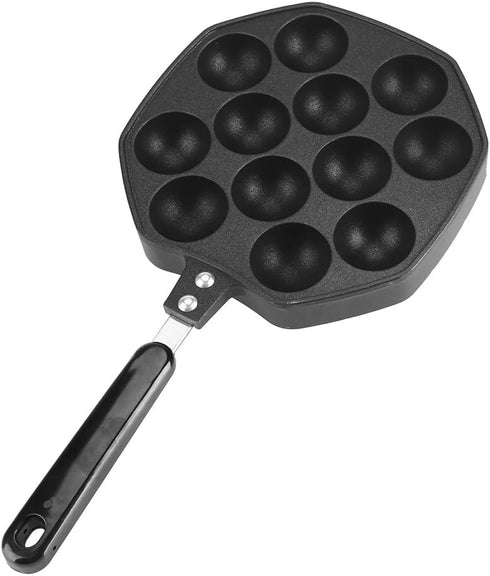 Takoyaki Maker,12 Holes Aluminum Takoyaki Pan Non Stick Grill Pan Plate Cooking Baking Mold Tray Takoyaki Grill Pan for Takoyaki and Round Pancake...