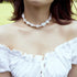 Baroque Pearl Necklace for Women Vintage Pearl Choker Necklace Dainty Irregular Pearl Charm Necklace Chunky Big Pearl Necklace Birthday Wedding Je...