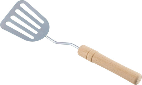 Stainless Steel Slotted Spatula - Kitchen Metal Turner for Cooking with Wooden Handle...