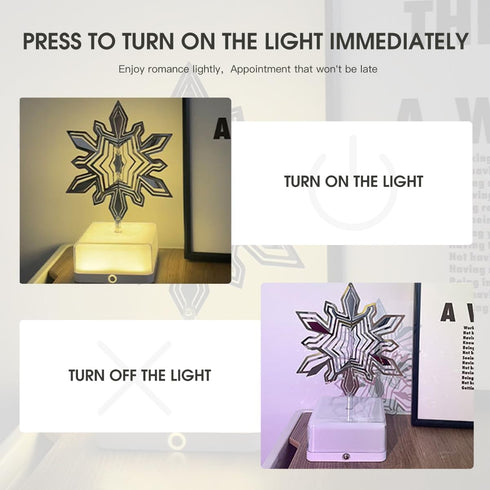 -Wind Spinner Snowflake Bedroom Lamps 16 Color Variations and Remote Control. Stepless dimmable Bedside Small Desk lamp?Suitable for Birthday and ...