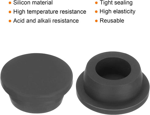 uxcell High Temp Silicone Plug Mount Dia 26mm/1.02 inch T Shaped Rubber Stopper Hole Plugs for Powder Coating Plating Waterproof Plugs Sealing Plu...