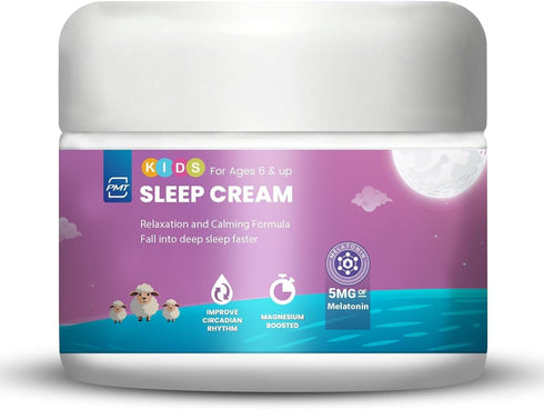 Kids Sleep Cream by PMT, Natural Sleeping Aid Regulates Sleep Patterns to Fall Asleep Faster, Uses Natural Ingredients Menthol & Lavender, Improve...