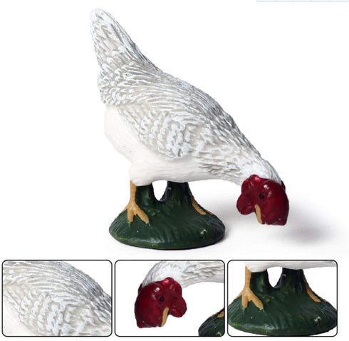 Farm Animals Figurines, 5 Piece Simulated Farm Chicken Animal Toy Statue Realistic Chicken Farm Animals Figurines Cake Topper Toy Set, Chicken Mod...