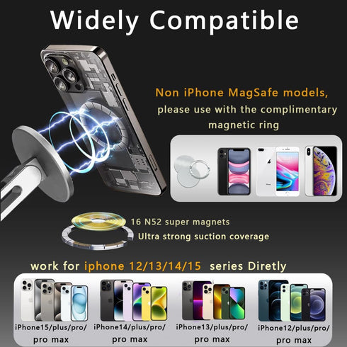 Magnetic Phone Stand for Desk, Heightened Adjustable Foldable, Compatible with iPhone 15/14/ 13/12 All Series/Mag-Safe Case (Silver)......