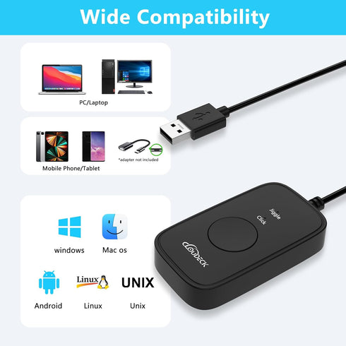 Mouse Jiggler Undetectable for Computer, USB Mouse Mover, Gaming Automatic Continuous and Assistive Click Device, Plug & Play, Simulate Mouse Poin...