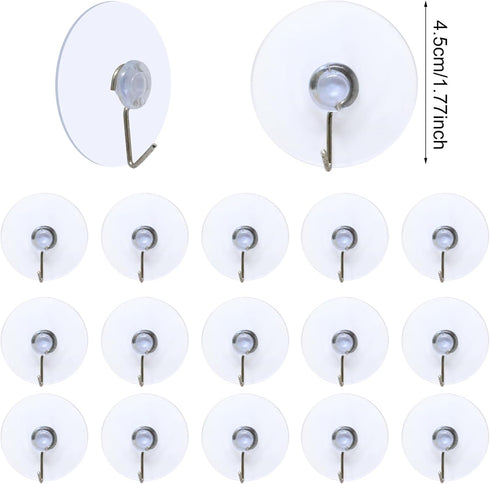Honbay 30pcs 45mm/1.77" Bathroom Kitchen Suction Cup Wall Hook Hanger...