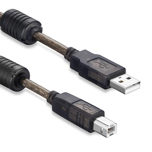 Tan QY Active USB 2.0 Printer Cable 50Ft - A-Male to B-Male High Speed Printer/Scanner/Repeater Cable for HP, Canon, Lexmark, Dell, Samsung etc (5...