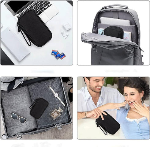 Electronic Organizer Bag, Waterproof Portable Travel Cable Storage Bag, Multifunctional Cord Storage Case for USB Drive, Dard Drive, Power Bank, C...