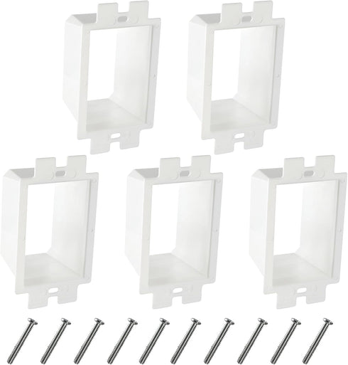 5PCS BE1-2 Electrical Outlet Box Extenders, 1 Gang Electric Box Extender with 10PCS Screws, Power Outlet Accessories (White)...