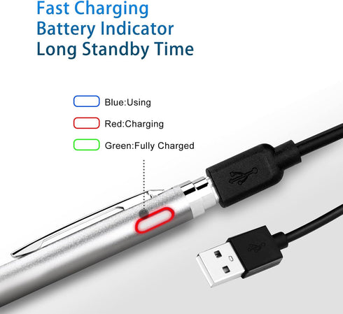 High-Precision Stylus for Lenovo Tab M10 Plus Pencil - Fine Tip Pen with Magnetic Fabric Cap 2 in 1 Sensitive, Ideal for Writing and Drawing, Acti...