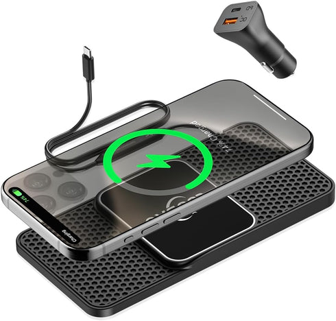 Wireless Car Charger, LOOSAU Wireless Charger Charging pad 15W Fast Wireless Phone Charger for Your car fit for iPhone 15 14 13 12 Mini Pro Max 11...